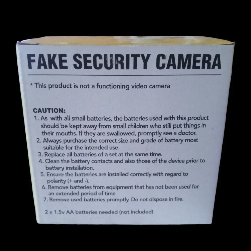 Dummy Camera Fake Security Dome Camera Flashing Red LED Light In & Outdoor